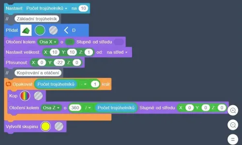 Algoritmické 3D modelování – TinkerCAD Codeblocks